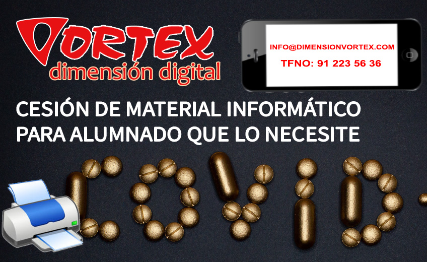 Vortex ayuda con material informatico a personas y alumnado que lo necesiten durante el confinamiento